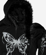 バタフライスプレータージップアップ #ブラック(FLEECE LINED)