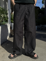 アデンノンフェイドワンタックワイドデニムパンツ