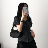 ドゥースストライプダンガラレイヤードカーディガンショートスリーブTシャツ