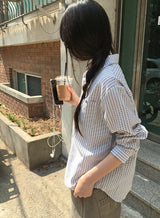 Hiche Stripe Basic Pocket Shirt