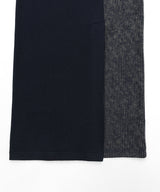 Melange Rib Panelled Long Dress _ NAVY