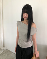Pyuta Draped Short Sleeve T-Shirt
