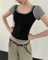 [ORIGINAL] Bonnet Button Sleeveless