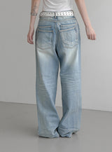 (Unisex) Lumen Double Pocket Washed Denim