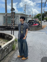 フェイクリネンバルーンデニムパンツ (3 Colors)