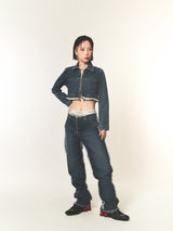LOW-RISE DENIM PANTS (FOR UNISEX)