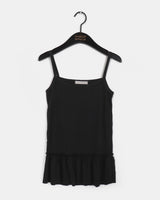 Koorin Frill Shirring Layered Slit Sleeveless Dress