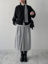 Mockneck Overfit Fur Cardigan