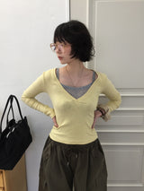Kaya V-neck long sleeve (5color) 