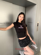 リボンレター半袖Tシャツ