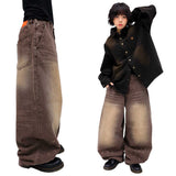 Vintage Distressed Denim Balloon Pants