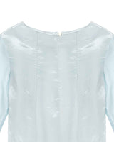Glossy Frill Top _ SKY BLUE