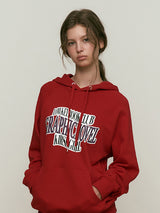 LOWKEY BOOK CLUB LETTERING RAGLAN HOODIE [RED]