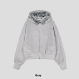 Fame Fleece Raccoon Fur Hooded Zip-Up