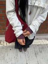 ケア ストライプ レイヤード ロングスリーブ Tシャツ