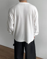 Spend Lettering Waffle Long Sleeve