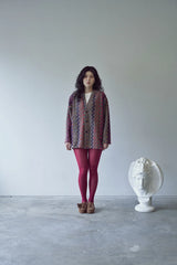 BOUCLE BOHEMIAN HERITAGE CARDIGAN (Burgundy)