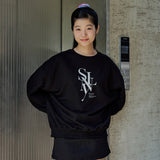 SERIF LAYERED SYMBOL SWEATSHIRTS (BLACK)