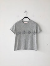 フラワーコサージュハーフニット