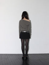 クラシックパッデドミニスカート (BLACK)