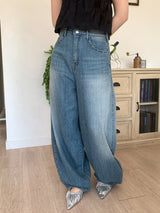 STUD BALLOON WIDE JEANS