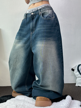 GRADATION BALLOON LONG DENIM PANTS 🩵🤍
