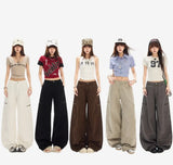 American Vintage High Waist Wide Leg Denim Pants