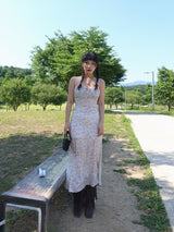 LAILA FLORAL SLIT DRESS (IVORY, BLACK 2COLORS!)