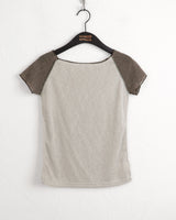 Zver Nagrang color combination see-through short sleeve t-shirt