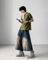 Enta Double Knee Bermuda Denim