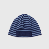 SOFT BOW BEANIE STRIPE BLUE