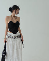 punching padded built-in halterneck blouse