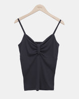 Rotan Lovely Ribbon Shirring Sleeveless Top