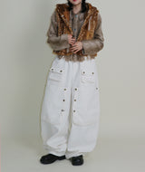 Kuro banding snap pocket wide fit washed pants