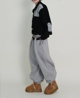 Femme Flower Pattern Quilted Fleece Long Sleeve T-Shirt (Button Detail)