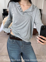 [Unisex] Henry neck hood long sleeves(3color)