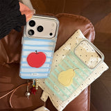 Stripe Fruit Wrist Strap iPhone Case
