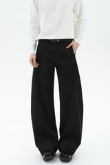 Quilted Pleated Wide Leg Trousers