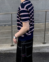 Diron Striped Henley Knit