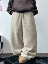 クリームテディシープファーロングパンツ🧸🤎🐑🖤3COLOR