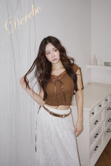 Texture Lace Ribbon Short Sleeve T-shirt