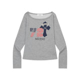 RODEZ 72 AMERICAN FLAG ONE SHOULDER LONG SLEEVE T (2Color)