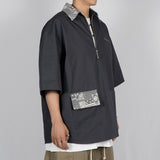 PAISLEY SHORT SLEEVE ZIPSHIRT 
