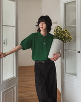 ベルナラインカラーニットショートスリーブTシャツ