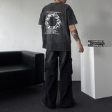 レインオーバルレタリングショートスリーブTシャツ (2 colors/36805)