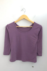 U-Neck Three-Quarter Slim Line Cotton Top