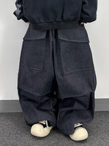 non-faded front pocket balloon pants