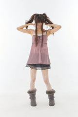 Gingham Babydoll Cami Pink