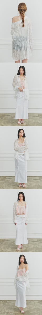 MEMORY SHIRRING SHIRT white