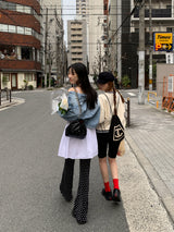 [MADE]ドットプリーツロングブーツカットパンツ